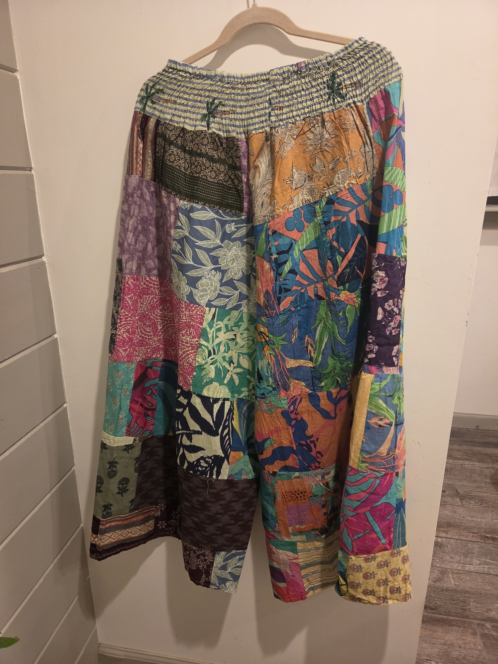 NWT 100% Cotton Patchwork Palazzo Pants By Jackpot